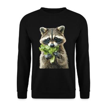 Raccoon - Unisex Sweatshirt - black - Front - Alina (178cm) & Michal (187cm)