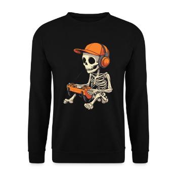 Skelett Halloween Gamer Gaming Junge Kinder Boy - Unisex Pullover - Schwarz - Vorne - Alina (178cm) & Michal (187cm)