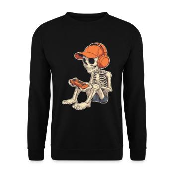 Skelett Halloween Gamer Gaming Junge Kinder Boy - Unisex Pullover - Schwarz - Vorne - Alina (178cm) & Michal (187cm)