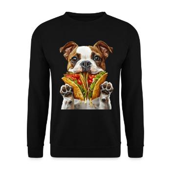 Chien - Sweat-shirt Unisexe - noir - Devant - Alina (178cm) & Michal (187cm)