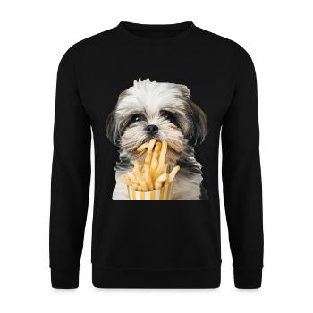 Shih Tzu - Unisex Sweatshirt - black - Front - Alina (178cm) & Michal (187cm)