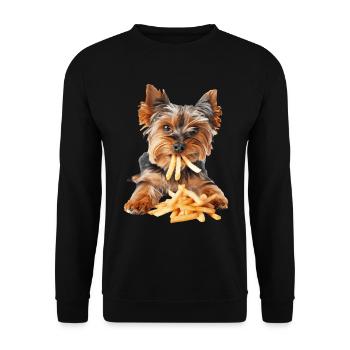 Yorkshire Terrier - Unisex Sweatshirt - black - Front - Alina (178cm) & Michal (187cm)