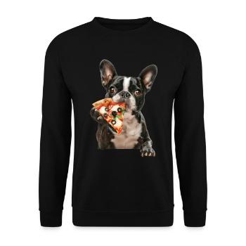 Boston Terrier - Unisex Pullover - Schwarz - Vorne - Alina (178cm) & Michal (187cm)