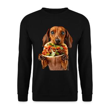 Dachshund - Unisex Pullover - Schwarz - Vorne - Alina (178cm) & Michal (187cm)
