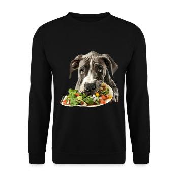 Great Dane - Unisex Pullover - Schwarz - Vorne - Alina (178cm) & Michal (187cm)
