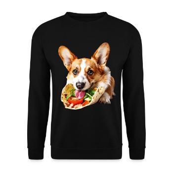 Corgi gallois de Pembroke - Sweat-shirt Unisexe - noir - Devant - Alina (178cm) & Michal (187cm)