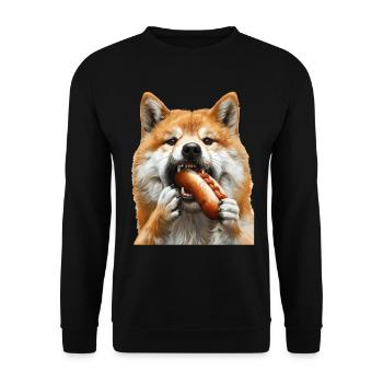 Akita - Unisex Sweatshirt - black - Front - Alina (178cm) & Michal (187cm)
