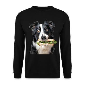 Border Collie - Unisex Sweatshirt - black - Front - Alina (178cm) & Michal (187cm)