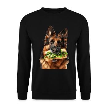 Deutscher Schäferhund - Unisex Pullover - Schwarz - Vorne - Alina (178cm) & Michal (187cm)
