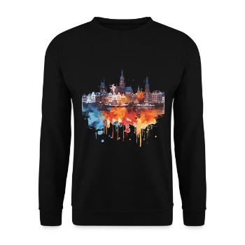 Land van Cuijk - Sweat-shirt Unisexe - noir - Devant - Alina (178cm) & Michal (187cm)