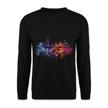Pruszków - Unisex Pullover - Schwarz - Vorne - Alina (178cm) & Michal (187cm)