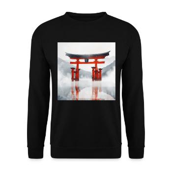 Japan - Unisex Pullover - Schwarz - Vorne - Alina (178cm) & Michal (187cm)