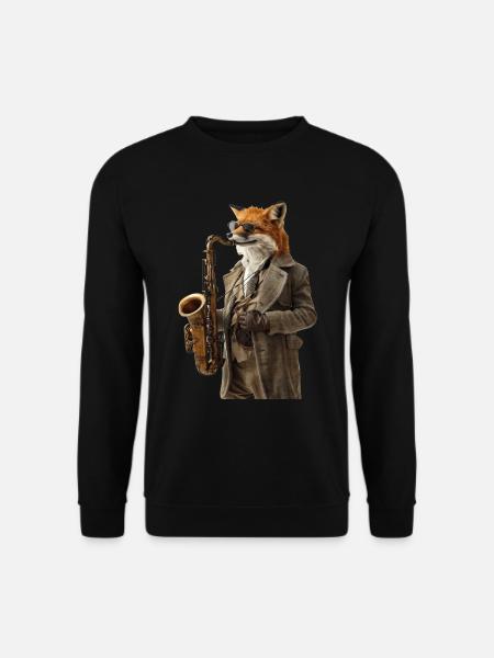 Fox Saxophone - Sweat-shirt Unisexe - noir