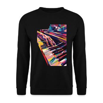 Piano - Sweat-shirt Unisexe - noir - Devant - Alina (178cm) & Michal (187cm)