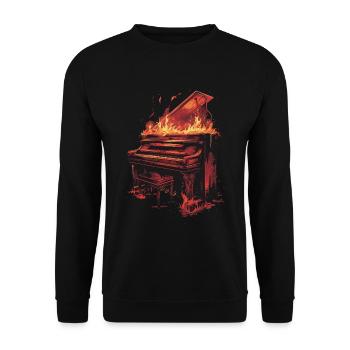 Piano - Sweat-shirt Unisexe - noir - Devant - Alina (178cm) & Michal (187cm)