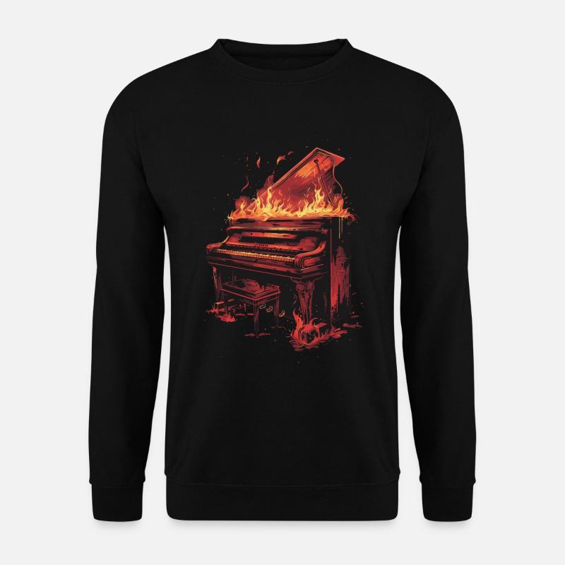 Klavier - Unisex Pullover - Schwarz