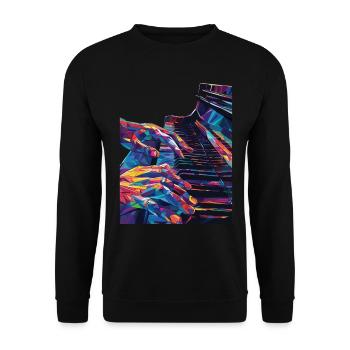 Piano - Sweat-shirt Unisexe - noir - Devant - Alina (178cm) & Michal (187cm)