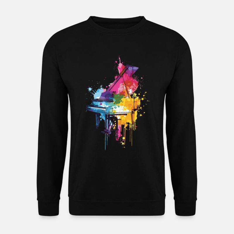 Klavier - Unisex Pullover - Schwarz