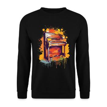 Piano - Sweat-shirt Unisexe - noir - Devant - Alina (178cm) & Michal (187cm)