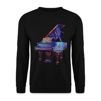 Piano - Sweat-shirt Unisexe - noir - Devant - Alina (178cm) & Michal (187cm)