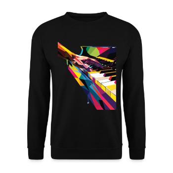 Piano - Sweat-shirt Unisexe - noir - Devant - Alina (178cm) & Michal (187cm)