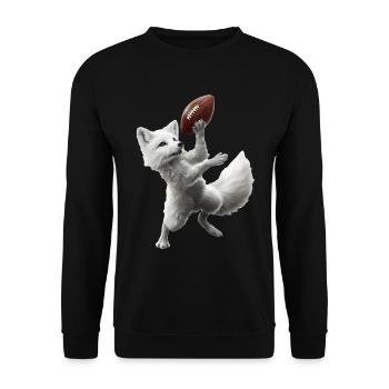 Arctic Fox Football - Unisex Sweatshirt - black - Front - Alina (178cm) & Michal (187cm)