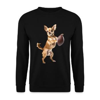 Chihuahua - Sweat-shirt Unisexe - noir - Devant - Alina (178cm) & Michal (187cm)