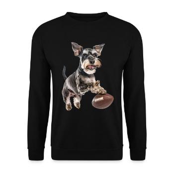 Zwergschnauzer - Unisex Pullover - Schwarz - Vorne - Alina (178cm) & Michal (187cm)