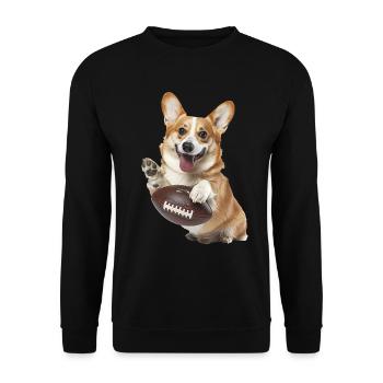 American Pitbull Corgi - Unisex Sweatshirt - black - Front - Alina (178cm) & Michal (187cm)