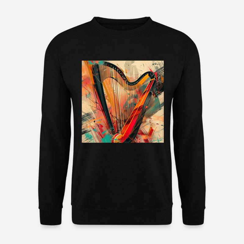 Harfe - Unisex Pullover - Schwarz