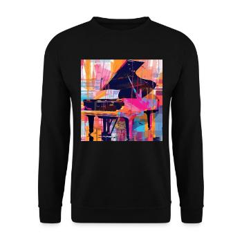 Piano - Sweat-shirt Unisexe - noir - Devant - Alina (178cm) & Michal (187cm)