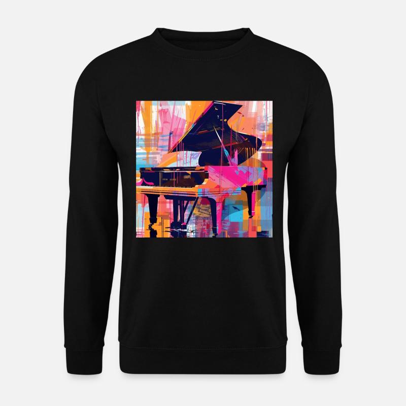 Klavier - Unisex Pullover - Schwarz