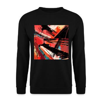 Piano - Sweat-shirt Unisexe - noir - Devant - Alina (178cm) & Michal (187cm)
