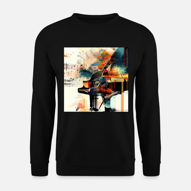 Klavier - Unisex Pullover - Schwarz