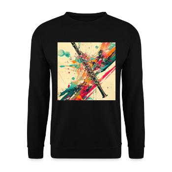 Flûte traversière - Sweat-shirt Unisexe - noir - Devant - Alina (178cm) & Michal (187cm)