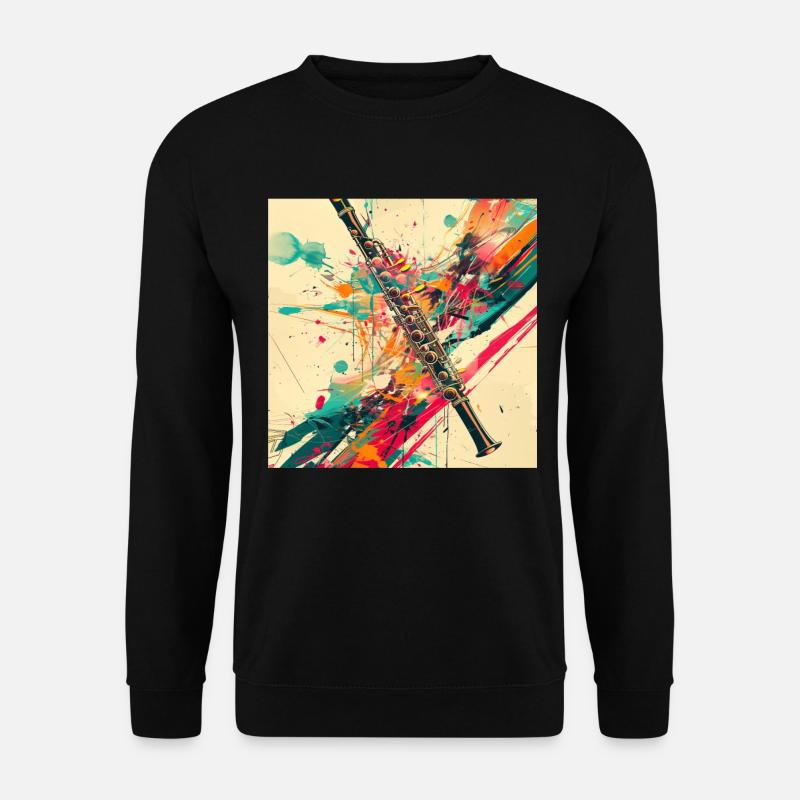 Querflöte - Unisex Pullover - Schwarz