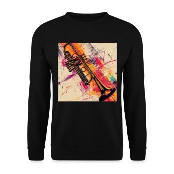 Trumpet - Unisex Sweatshirt - black - Front - Alina (178cm) & Michal (187cm)