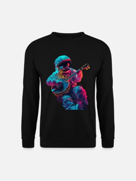Astronaut Banjo - Unisex Pullover - Schwarz