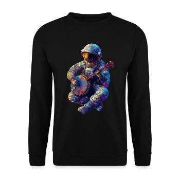 Astronaut Banjo - Unisex Sweatshirt - black - Front - Alina (178cm) & Michal (187cm)