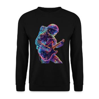 Astronaut Guitar - Unisex Sweatshirt - black - Front - Alina (178cm) & Michal (187cm)