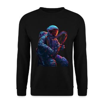 Astronaut Harfe - Unisex Pullover - Schwarz - Vorne - Alina (178cm) & Michal (187cm)