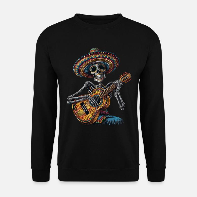 Ukulélé Mexicain Squelette - Sweat-shirt Unisexe - noir