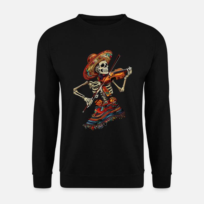 Mexican Violin Skeleton - Unisex Sweatshirt - black