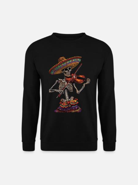 Mexican Violin Skeleton - Unisex Sweatshirt - black