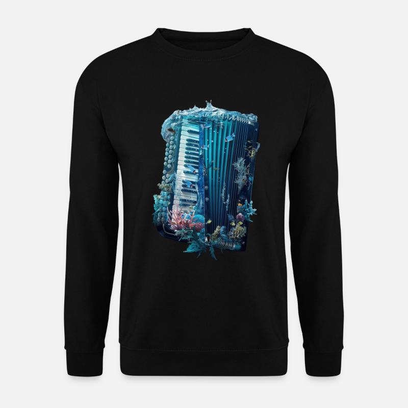 Fish Accordion - Unisex Sweatshirt - black