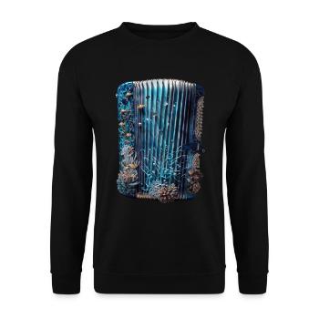 Fisch Akkordeon - Unisex Pullover - Schwarz - Vorne - Alina (178cm) & Michal (187cm)