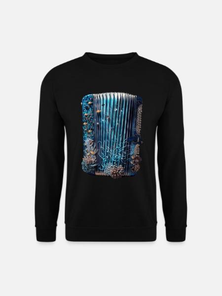 Fish Accordion - Unisex Sweatshirt - black