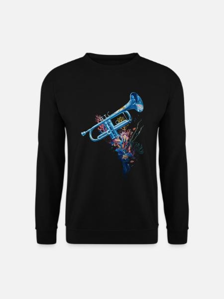 Fisch Trompete - Unisex Pullover - Schwarz