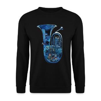Tuba de poisson - Sweat-shirt Unisexe - noir - Devant - Alina (178cm) & Michal (187cm)