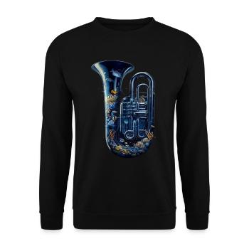 Tuba de poisson - Sweat-shirt Unisexe - noir - Devant - Alina (178cm) & Michal (187cm)